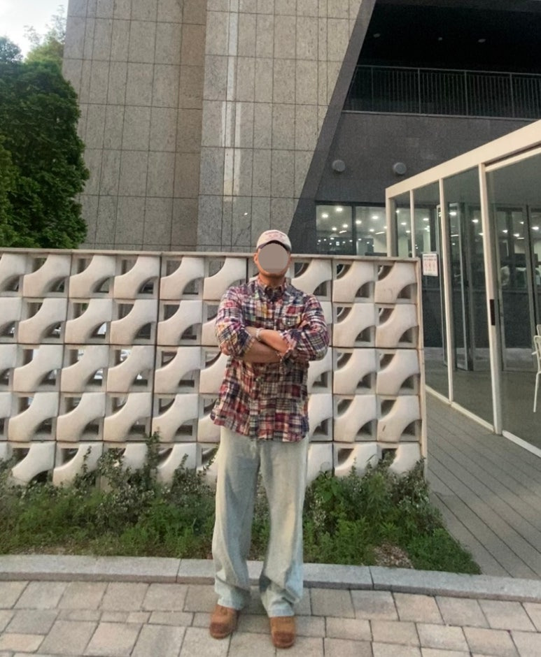 데일리룩('26. 7. 13.)곤니치와봉쥬르 빈티지 워싱 투톤 볼캡, 폴로랄프로렌 패치워크 마드라스 클래식핏 린넨셔츠, 에러스익셉티드 연청데님팬츠, 야세 YASE 스웨이드 더비슈즈