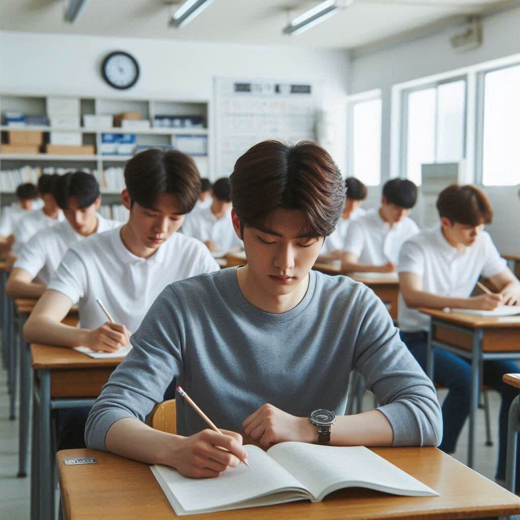 2025학년도수능시간표에맞춰모의고사와수능시험을보는학생들사진