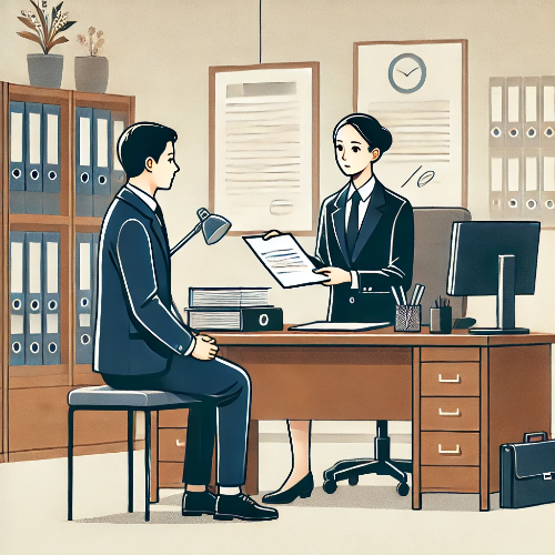 견책을받고있는사람그림이미지