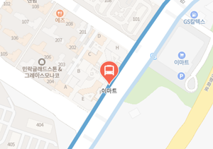 이마트에서 인천공항 리무진 공항버스(7600번) 지도 위치