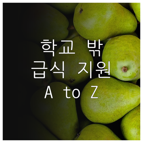 고양시 2025 학교 밖 청소년 급식..