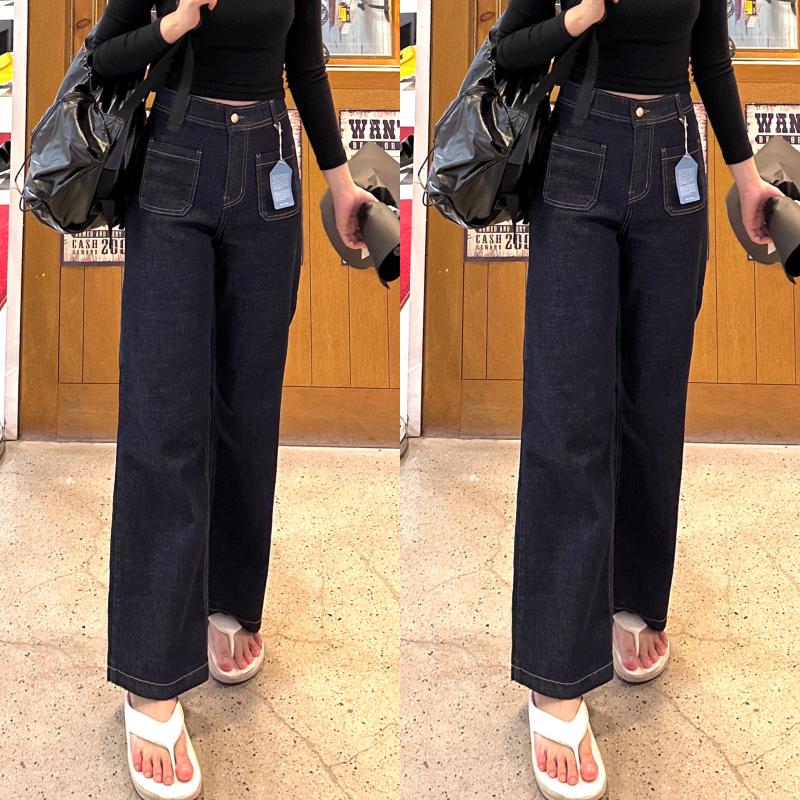 앞포켓청바지 통청바지 진청와이드 생지데님 진청바지 논페이드데님