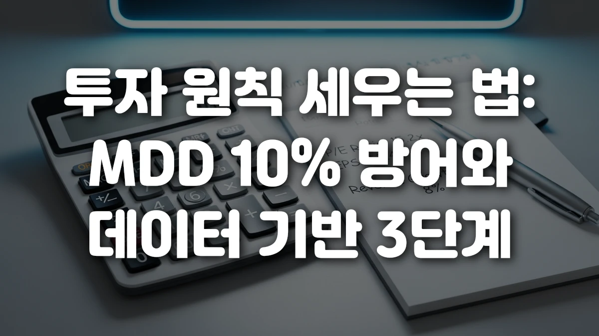투자 원칙 세우는 법 MDD 10 방어와 데이터 기반 3단계