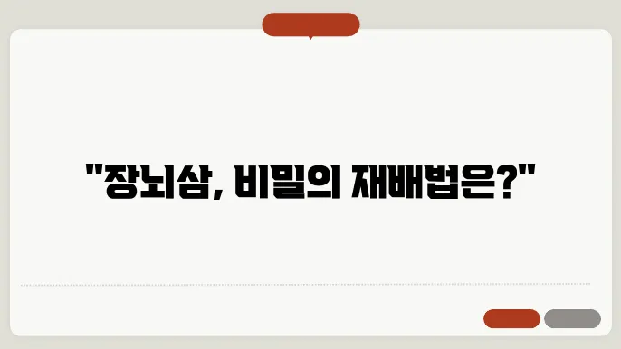 장뇌삼과 산양삼 차이