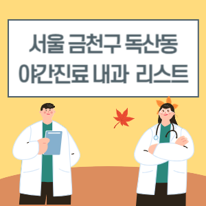 독산동 야간진료 내과 병원 리스트 (18시 이후 늦게까지하는 병원)