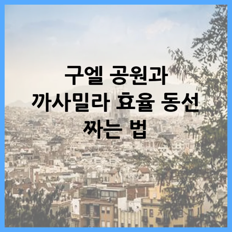 구엘 공원과 까사밀라 효율 동선 짜는 법