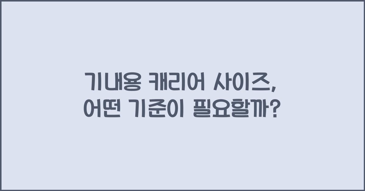 기내용 캐리어 사이즈