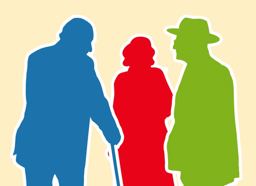 노인들 그림자 사진