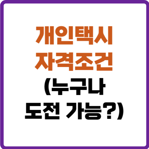 개인택시 자격조건