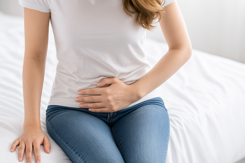 질염으로인한통증으로힘든여자