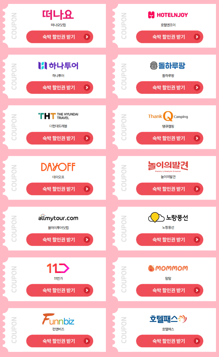 숙박 페스타 쿠폰 발급 및 사용 방법 