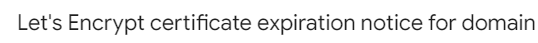 let's encrypt 인증서 만료 경고