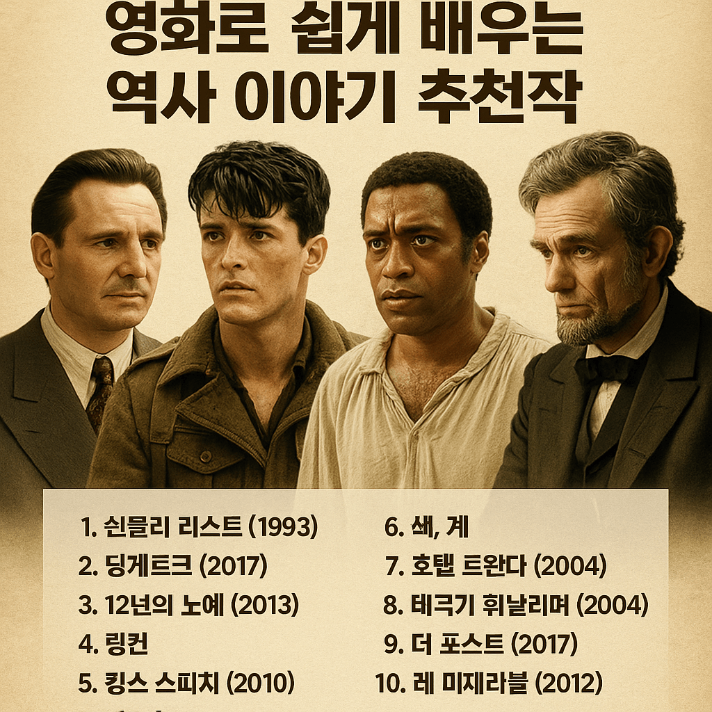 영화로 쉽게 배우는 역사 이야기 추천작