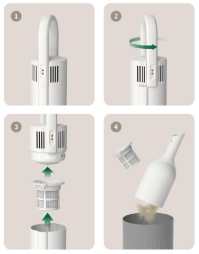 다양한 노즐과 필터 그리고 물세척에 관한 이미지