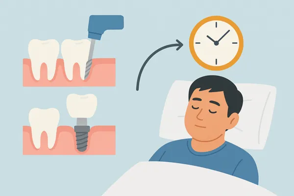 식립 후 봉합 및 회복 과정