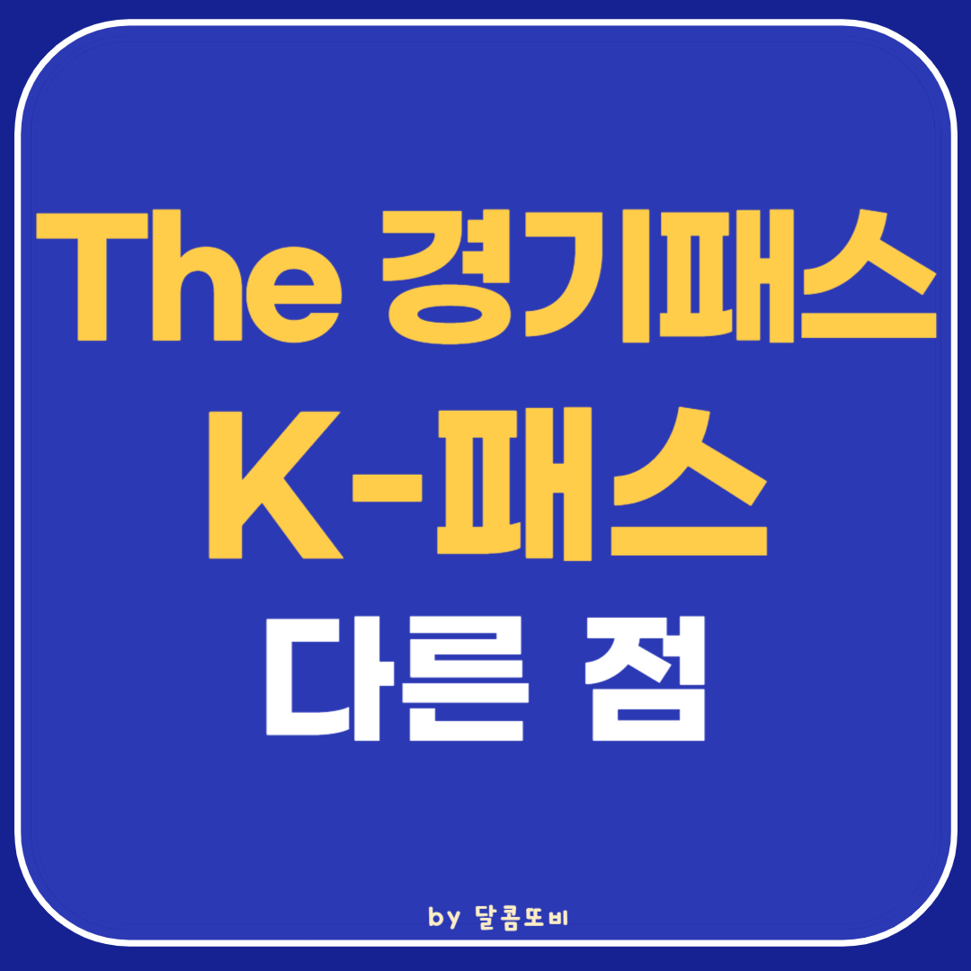 더경기패스 K패스 다른점 알아보기