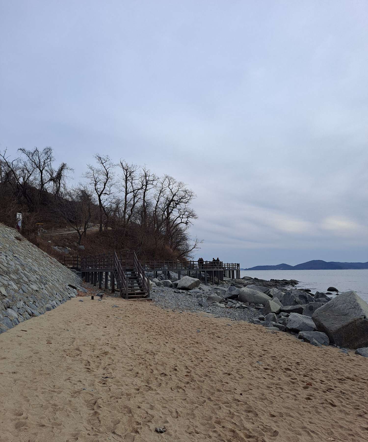동막해변 데크길이 보이다