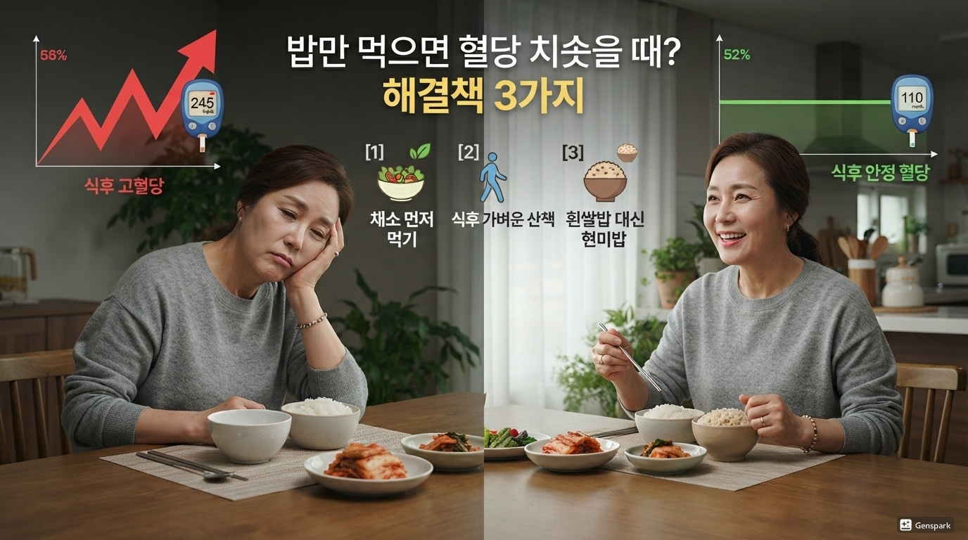 밥만 먹으면 혈당 치솟을 때? 혈당 스파이크 막는 의외의 해결책 3가지