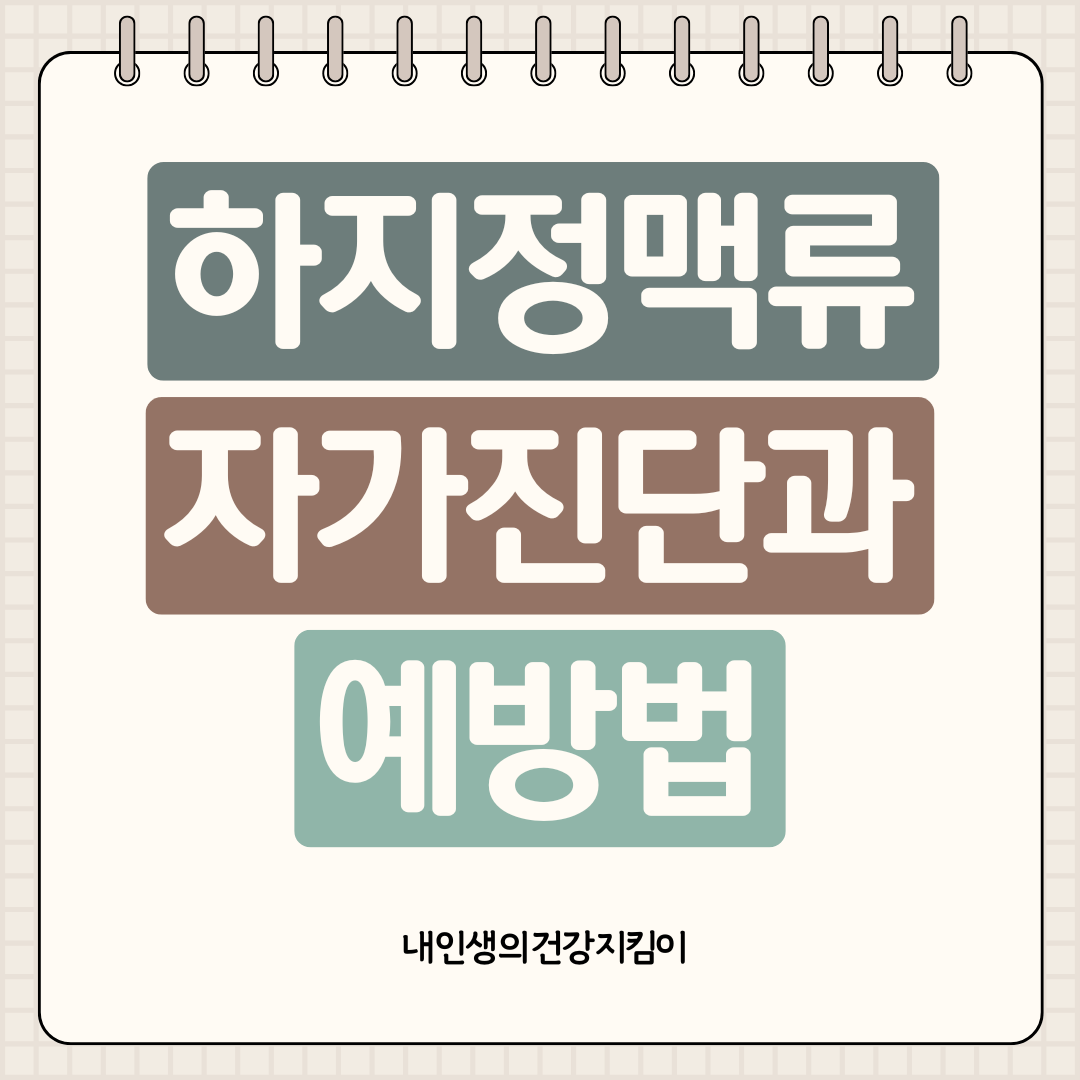 하지정맥류 자가진단과 예방법