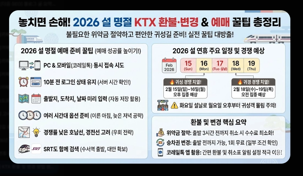 명절 KTX 환불 및 변경 방법 완벽 가이드