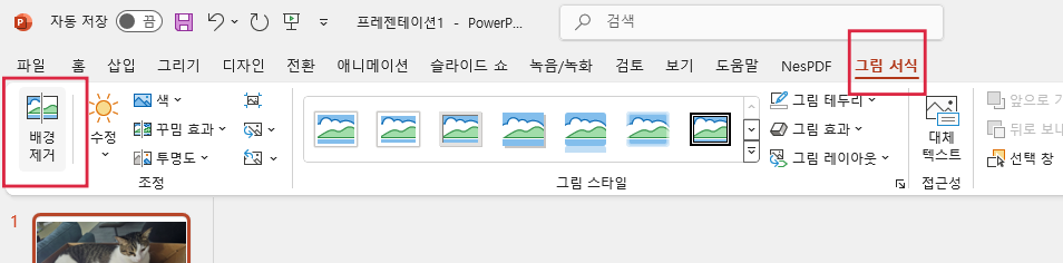 그림 서식 배경제거