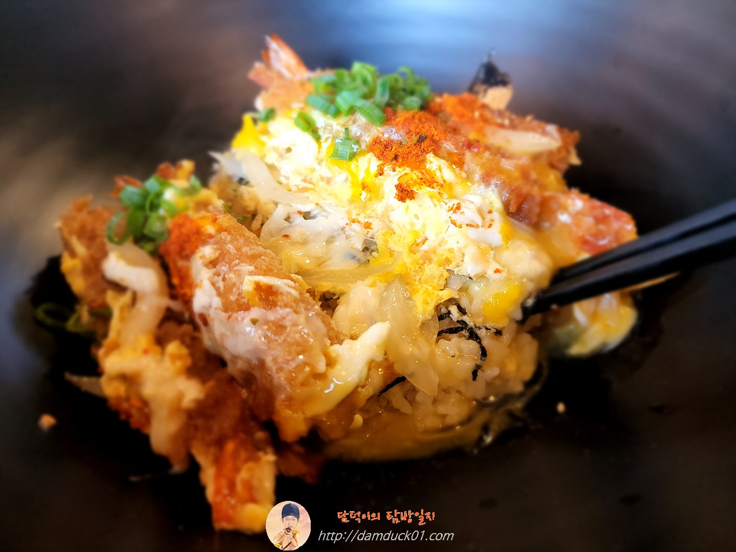 새우 4마리, 수란