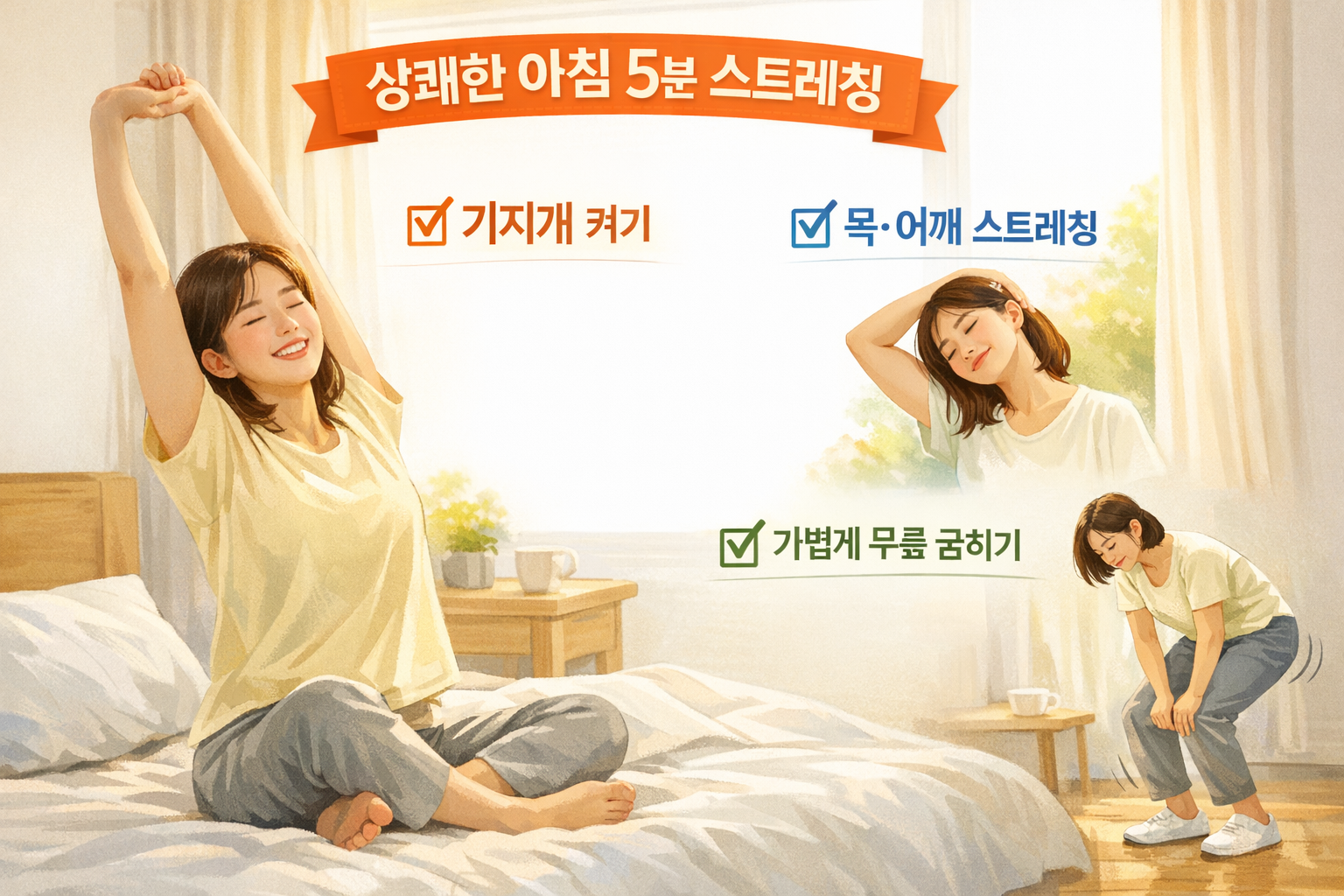 몸이 먼저 반응하는 아침 스트레칭, 하루 컨디션을 부드럽게 여는 5분 루틴