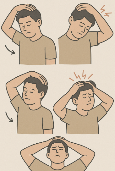 경추 스트레칭 두통 완화법