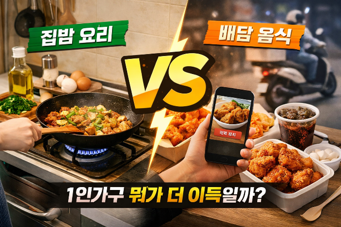 1인가구 집밥 vs 배달, 뭐가 더 이득일까? 직접 계산해봄