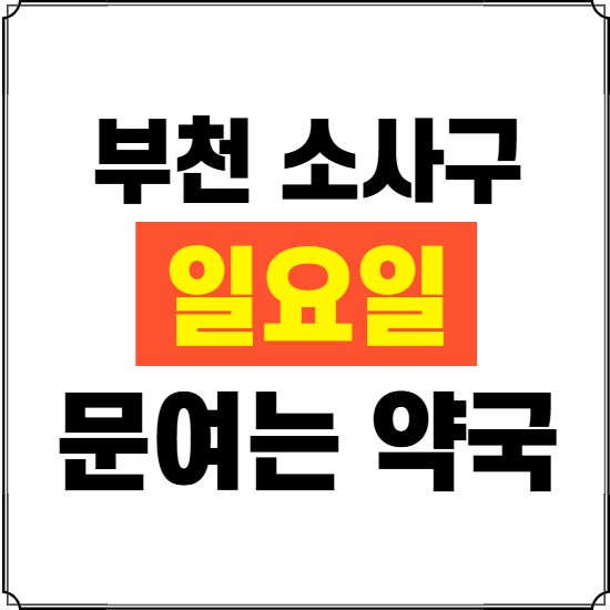 부천시 소사구 일요일 약국 ❘ 24시 휴일 주말 문여는 비상 당직 약국