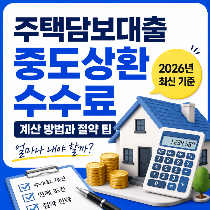 주택담보대출 중도상환수수료, 2026년 최신 기준과 계산 방법 한눈에 보기1