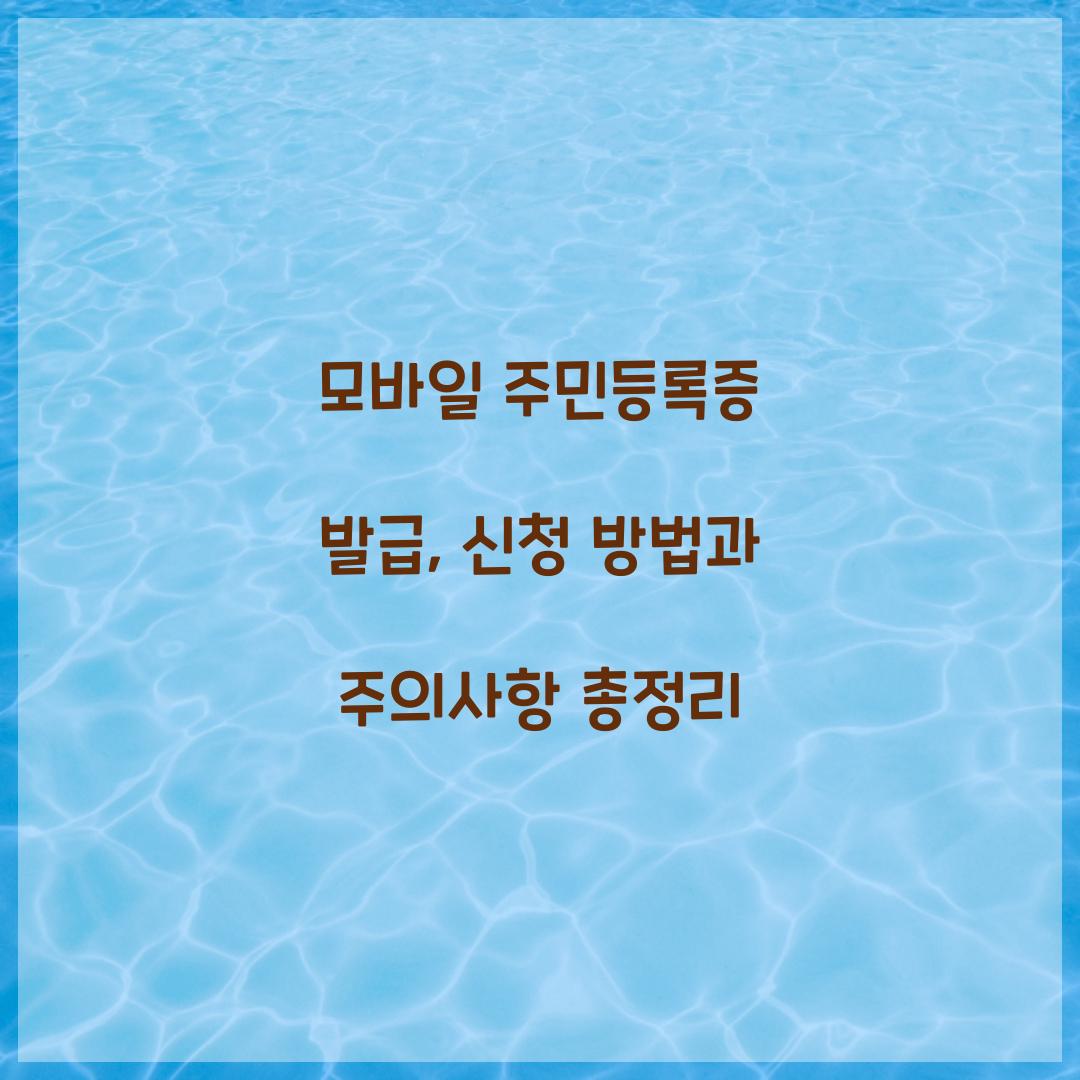모바일 주민등록증 발급