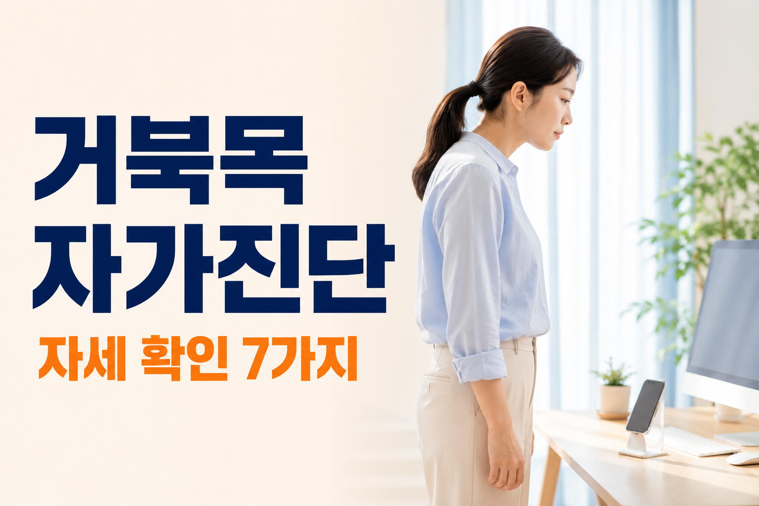 거북목 자가진단 방법과 자세 확인법을 소개하는 건강 정보 썸네일