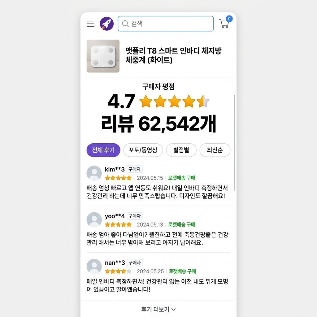 스마트 체중계 추천 앳플리 T8 구매자 후기