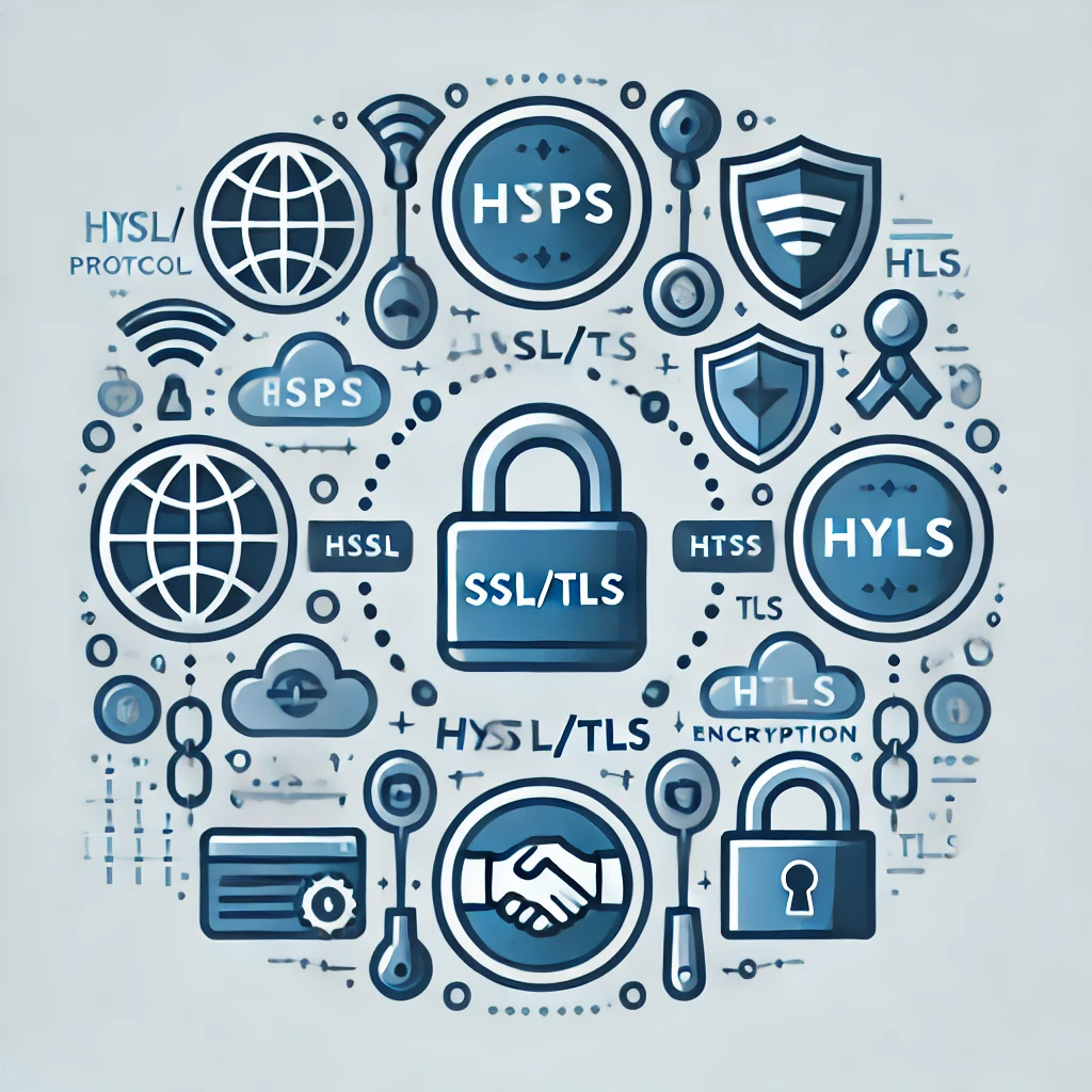 SSL/TLS 프로토콜의 데이터 암호화와 보안 연결을 설명하는 이미지
