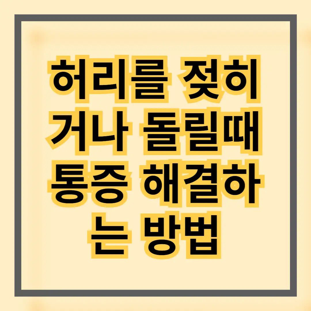 허리를 젖히거나 돌릴때 통증