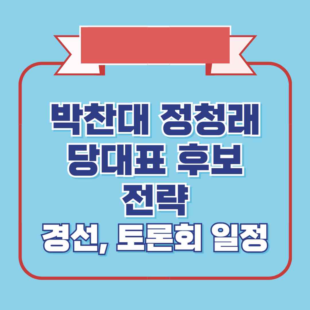 박찬대 정청래 당대표 후보 전략(경선, 토론회 일정)