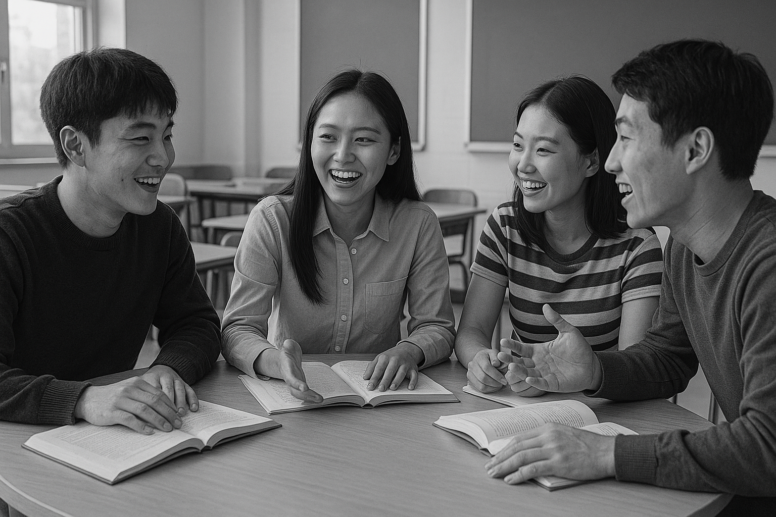 지역 주민 모임에서 토론하는 장면