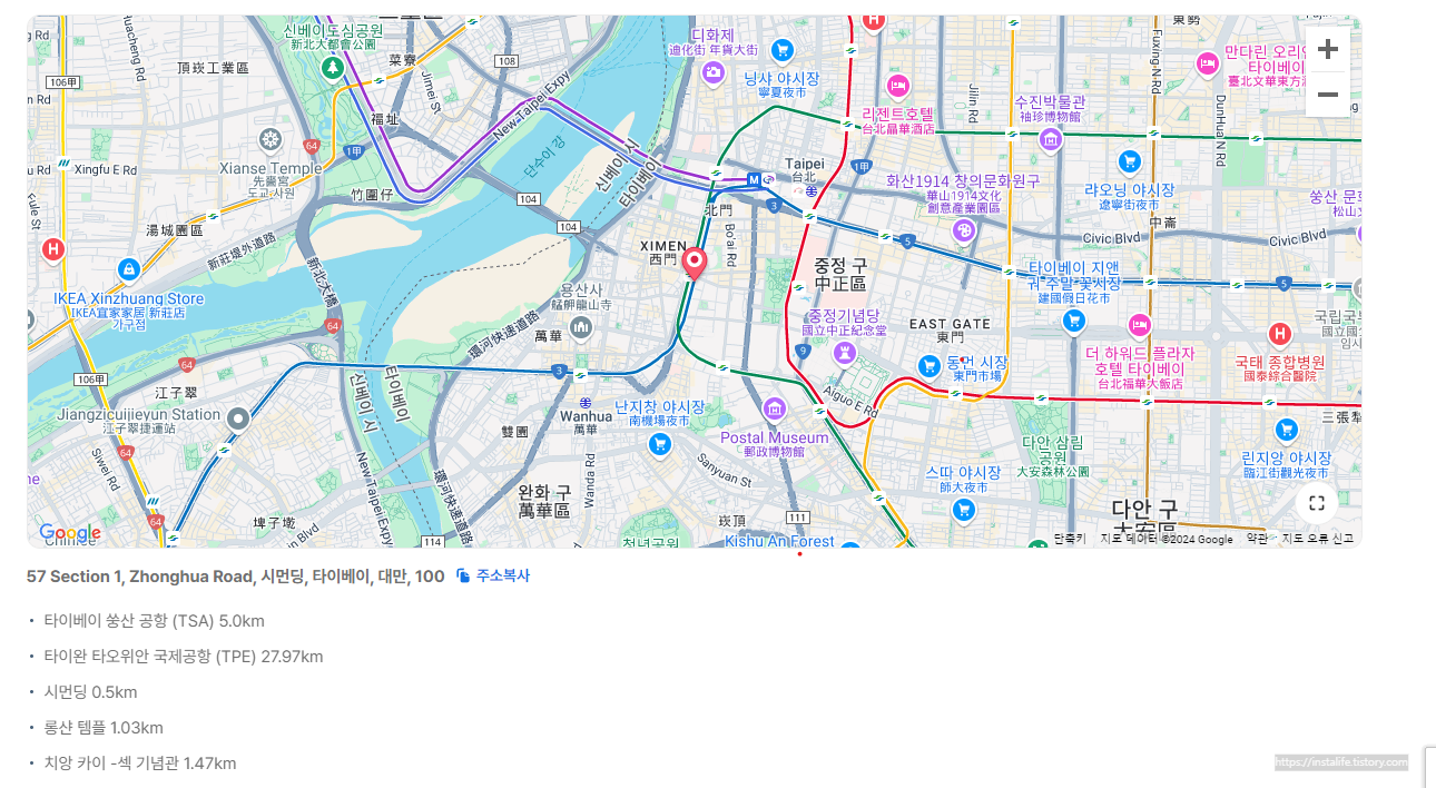 소테츠 그랜드 프레사 타이베이 시먼 위치