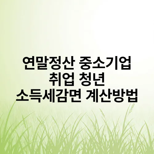 연말정산 중소기업 취업 청년 소득세감면 계산방법