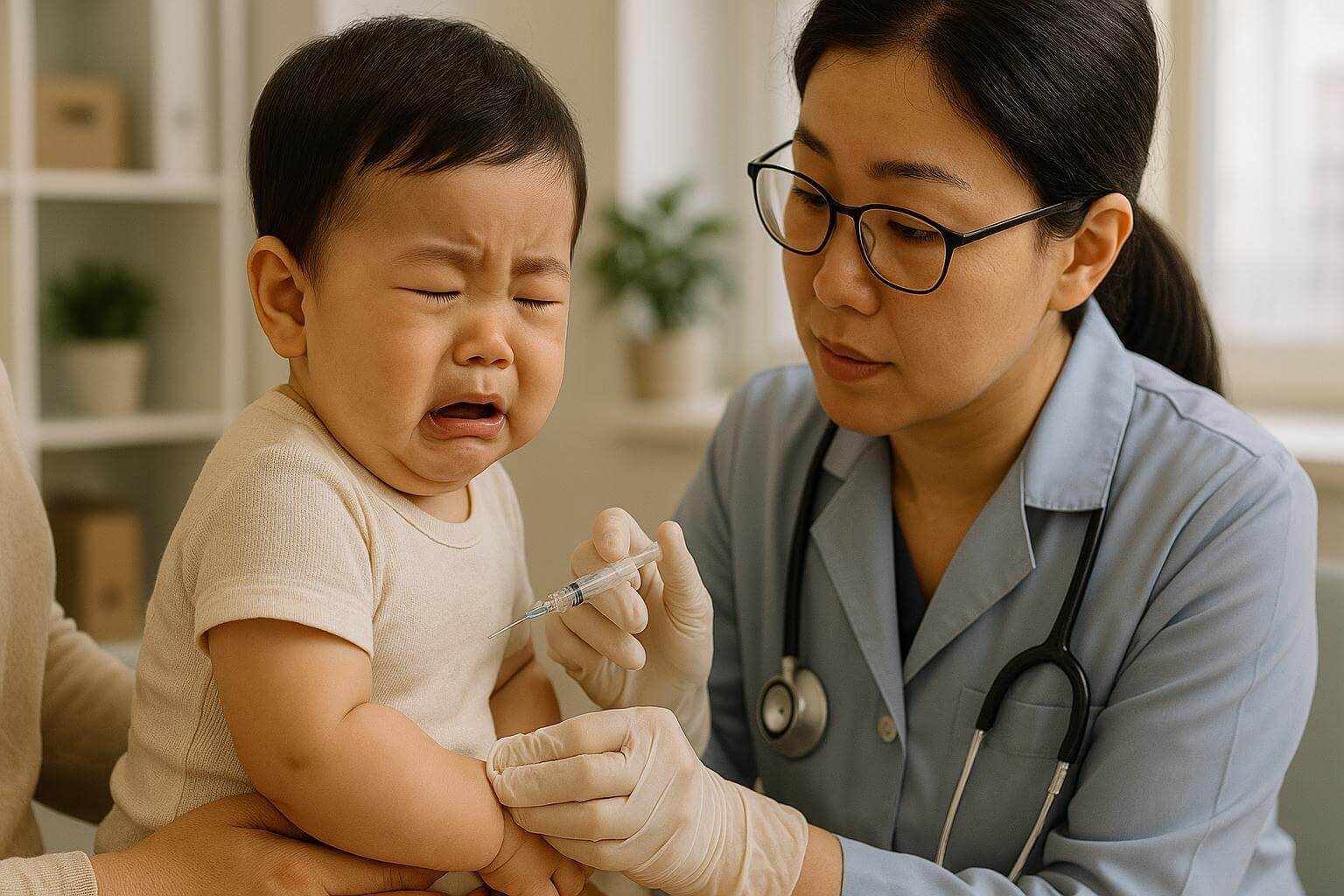 예방 접종 맞는 아기 관련 사진