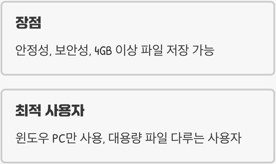 윈도우 사용자를 위한 표준 언어, 'NTFS'