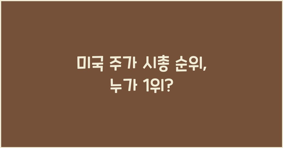 미국 주가 시총 순위