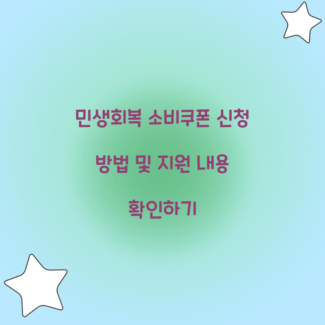 민생회복 소비쿠폰