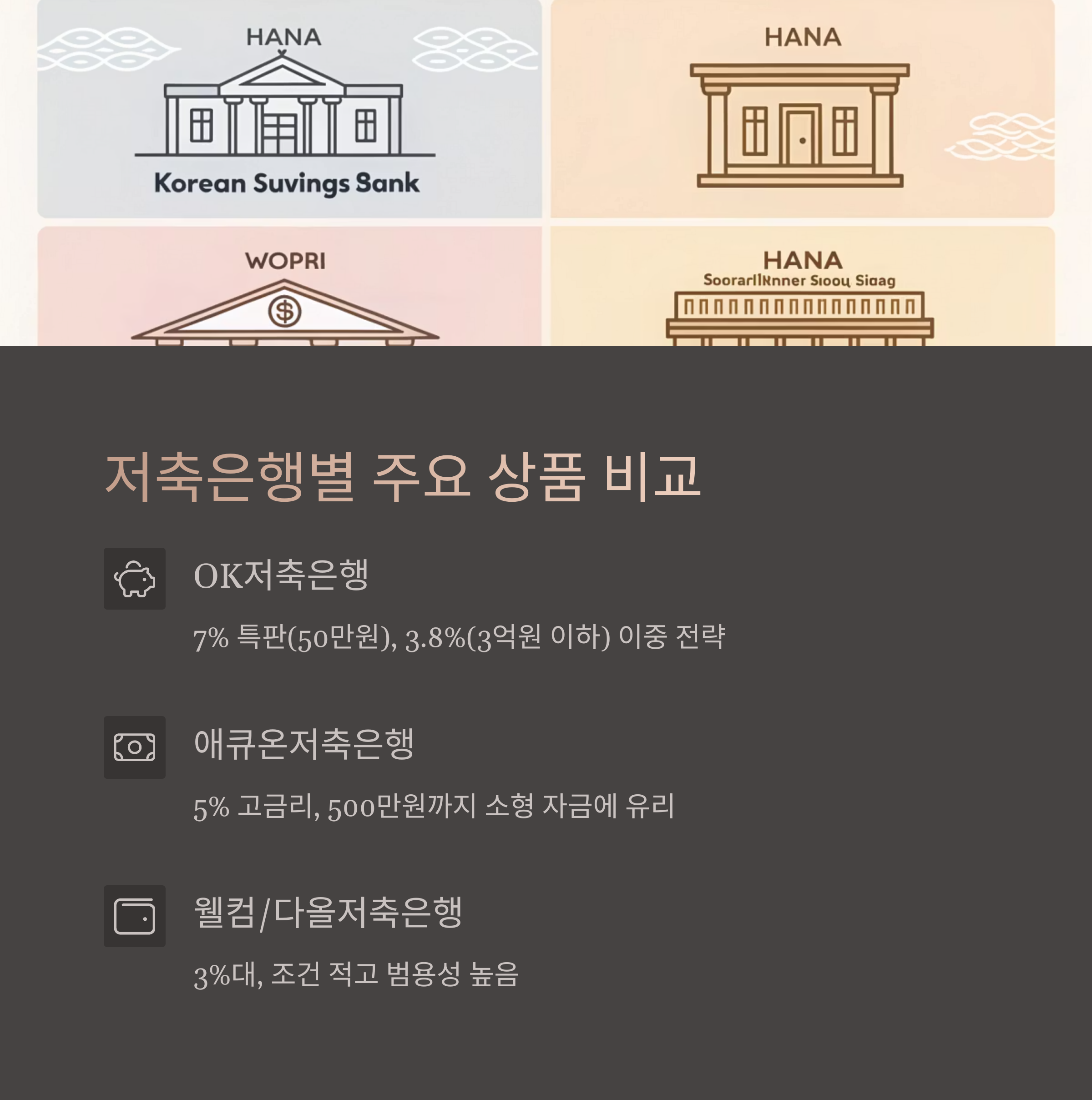 저축은행별 주요 상품 비교