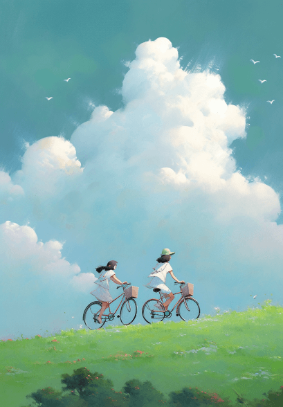 하얀구름과 자연이 잘어울린 이미지