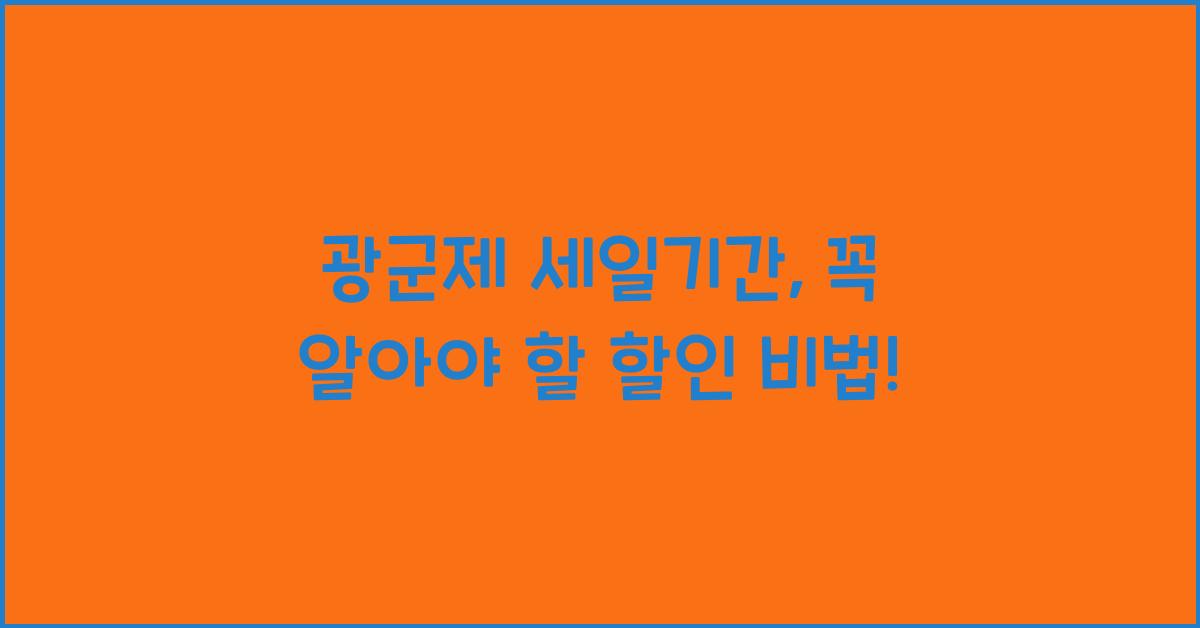 광군제 세일기간