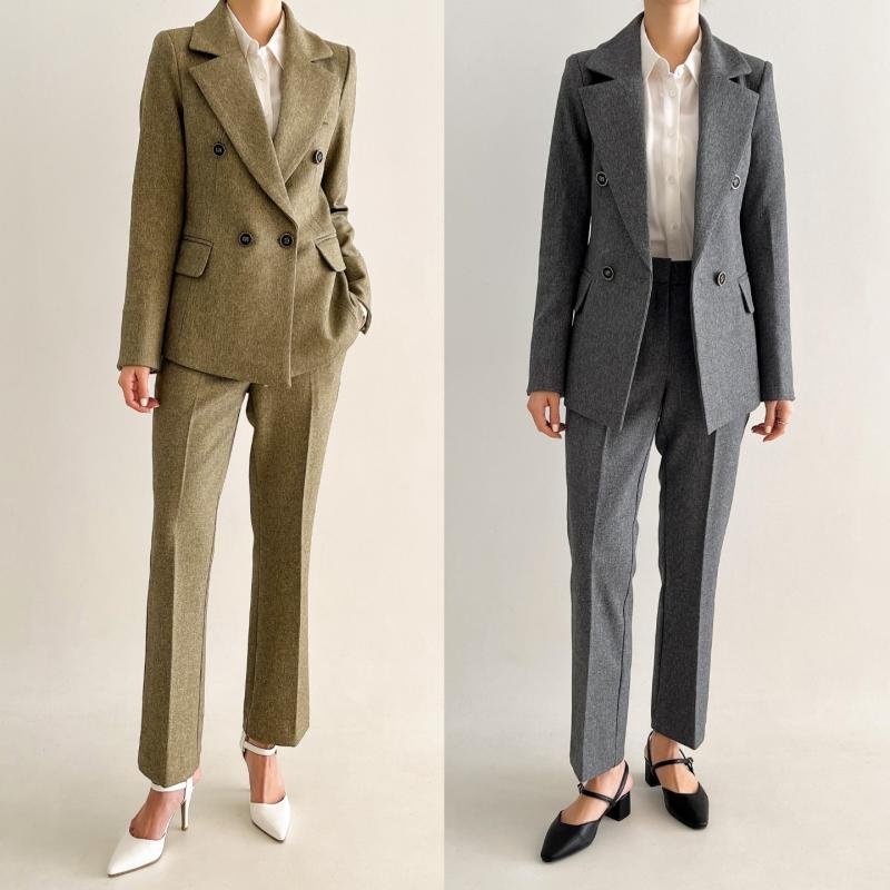 여성겨울정장 보카시 여자셋업 수트 빅사이즈 여성정장 세트