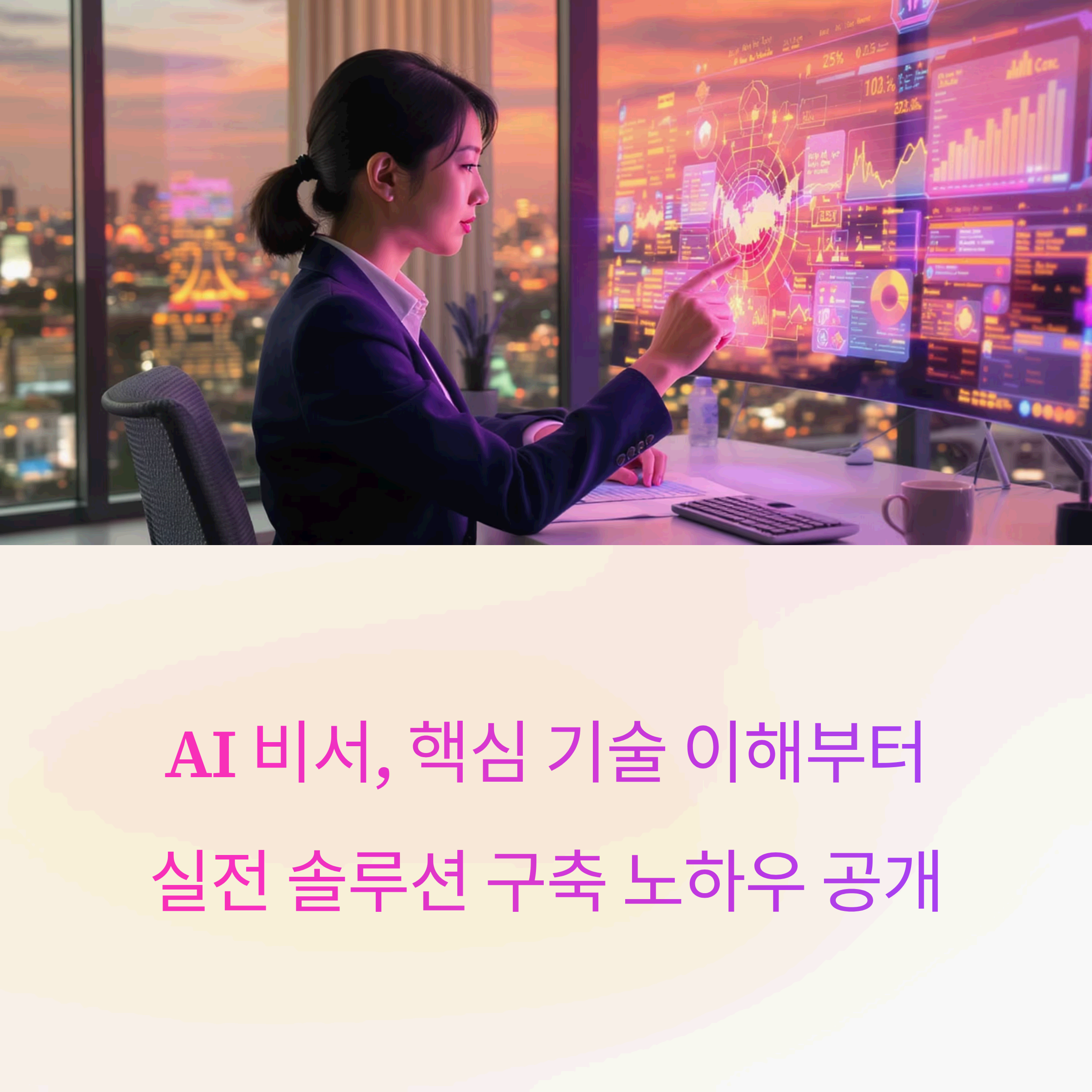 office worker using sleek AI interface