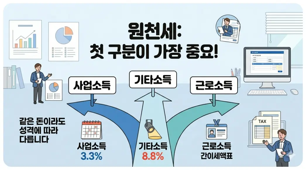 기타소득과 소득 구분 중요성을 설명한 이미지